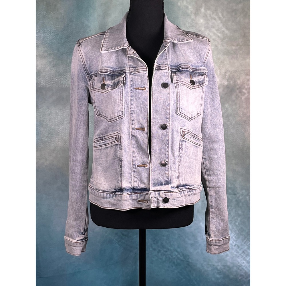 KUT from the Kloth Womens Light Wash Denim Button Front Jacket Small RN 58539